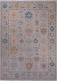 SUPER SALE Ivory Turkish Oushak Hand Knotted Wool Rug - 10' 0" X 13' 11"