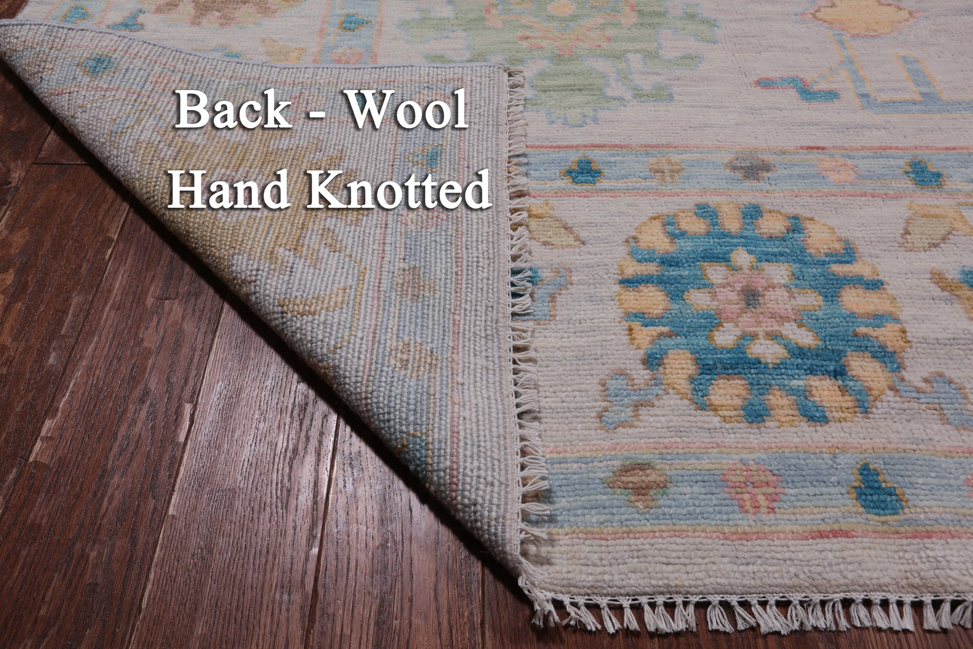 SUPER SALE Ivory Turkish Oushak Hand Knotted Wool Rug - 10' 0" X 13' 11"