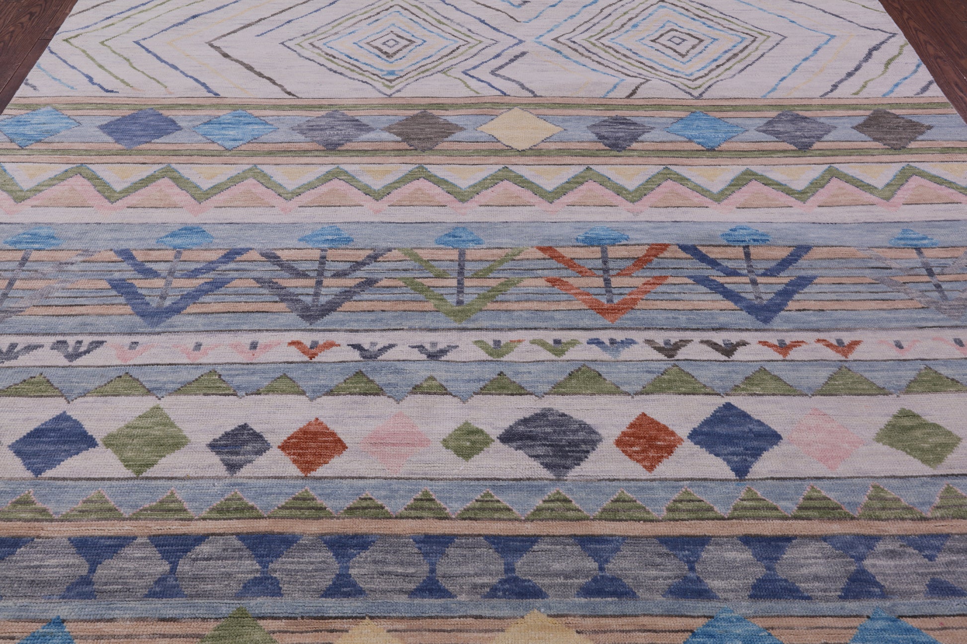 Tribal Moroccan Hand Knotted Wool Rug - 9' 2" X 12' 2" - Golden Nile