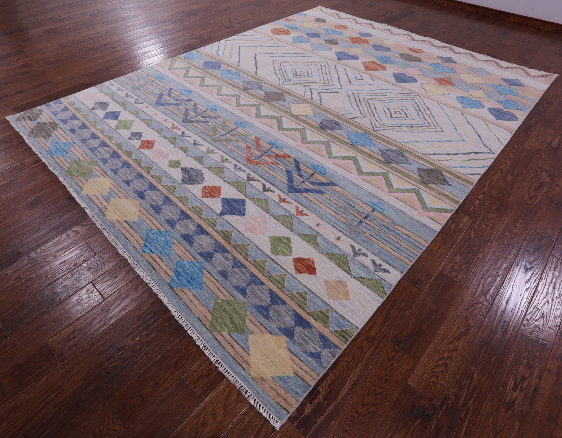 Tribal Moroccan Hand Knotted Wool Rug - 9' 2" X 12' 2" - Golden Nile