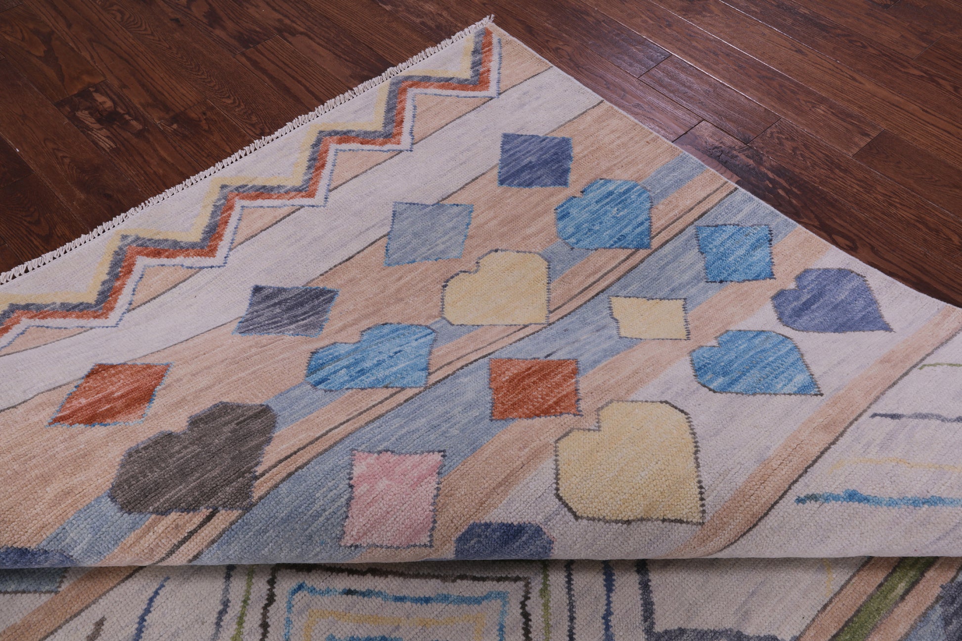 Tribal Moroccan Hand Knotted Wool Rug - 9' 2" X 12' 2" - Golden Nile