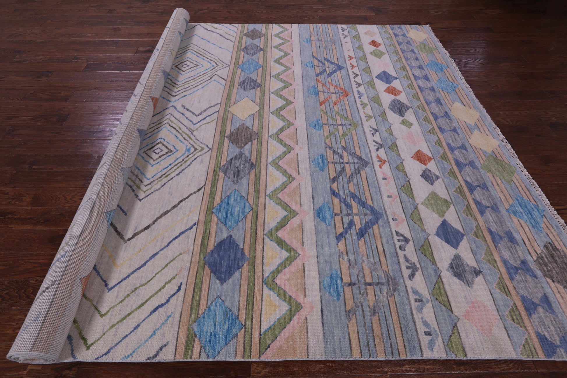 Tribal Moroccan Hand Knotted Wool Rug - 9' 2" X 12' 2" - Golden Nile