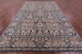Grey Persian Tabriz Hand Knotted Wool & Silk Rug - 8' 11" X 13' 7" - Golden Nile