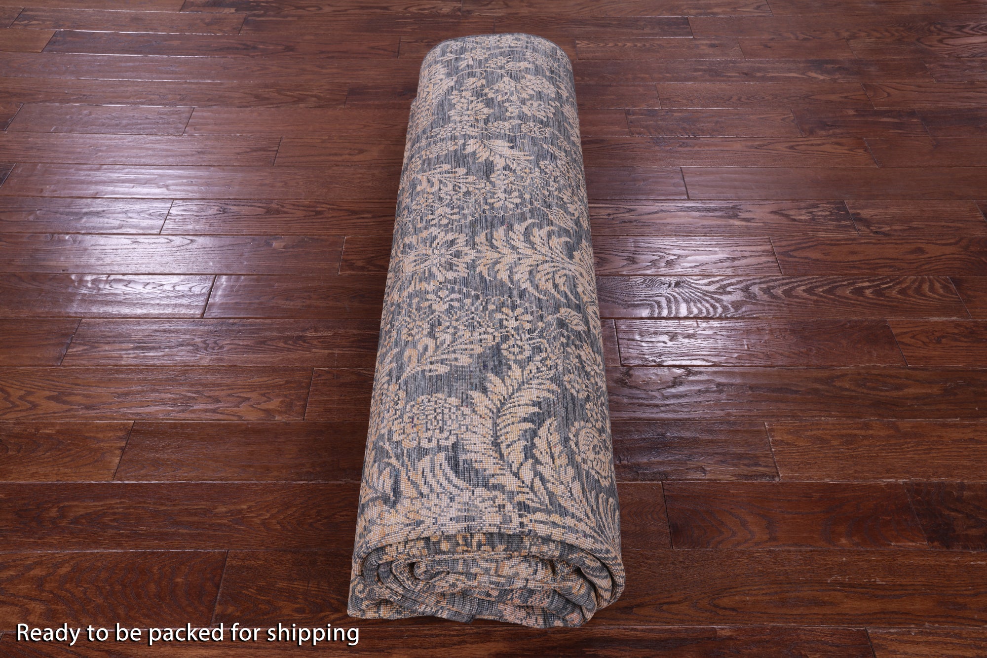 Grey Persian Tabriz Hand Knotted Wool & Silk Rug - 8' 11" X 13' 7" - Golden Nile