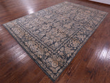 Grey Persian Tabriz Hand Knotted Wool & Silk Rug - 8' 11" X 13' 7" - Golden Nile