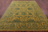Gold Persian Tabriz Hand Knotted Wool & Silk Rug - 7' 11" X 9' 11" - Golden Nile