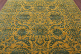 Gold Persian Tabriz Hand Knotted Wool & Silk Rug - 7' 11" X 9' 11" - Golden Nile