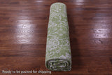 Green Persian Tabriz Hand Knotted Wool & Silk Rug - 8' 10" X 12' 1" - Golden Nile