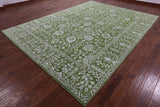 Green Persian Tabriz Hand Knotted Wool & Silk Rug - 8' 10" X 12' 1" - Golden Nile