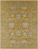 Gold Persian Tabriz Hand Knotted Wool & Silk Rug - 8' 0" X 10' 2" - Golden Nile