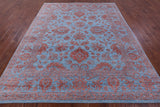 Blue Persian Tabriz Hand Knotted Wool & Silk Rug - 8' 0" X 10' 0" - Golden Nile