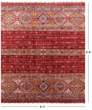 Red Tribal Persian Gabbeh Hand Knotted Wool Area Rug - 8' 3" X 9' 8" - Golden Nile