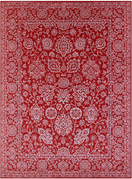Red Persian Tabriz Hand Knotted Wool & Silk Rug - 9' 1" X 11' 11" - Golden Nile