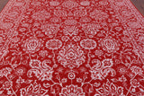 Red Persian Tabriz Hand Knotted Wool & Silk Rug - 9' 1" X 11' 11" - Golden Nile