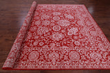 Red Persian Tabriz Hand Knotted Wool & Silk Rug - 9' 1" X 11' 11" - Golden Nile