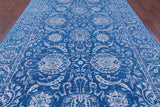 Blue Persian Tabriz Hand Knotted Wool & Silk Rug - 8' 1" X 14' 2" - Golden Nile