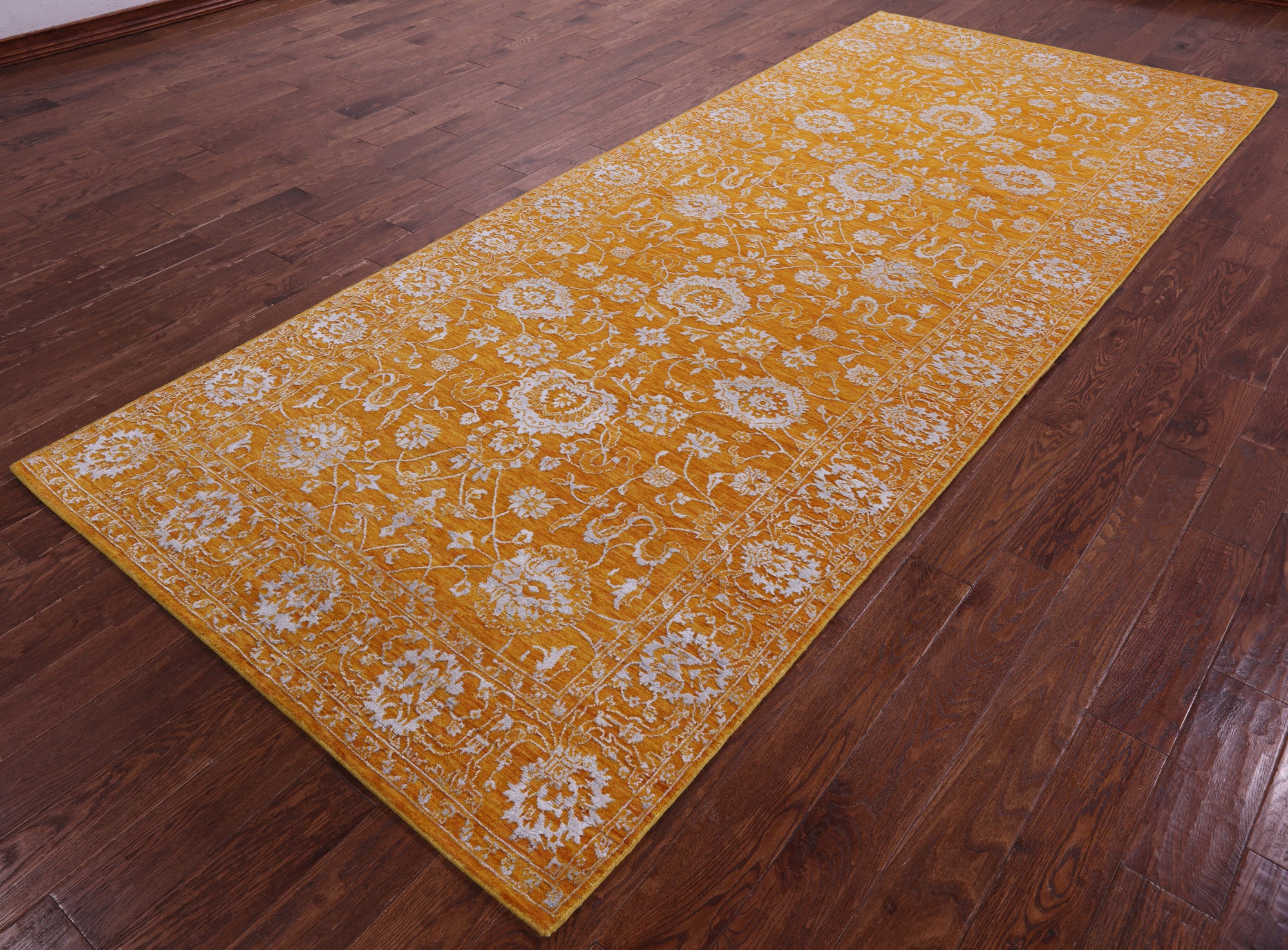 Persian Tabriz Hand Knotted Wool & Silk Rug - 5' 1" X 12' 1" - Golden Nile