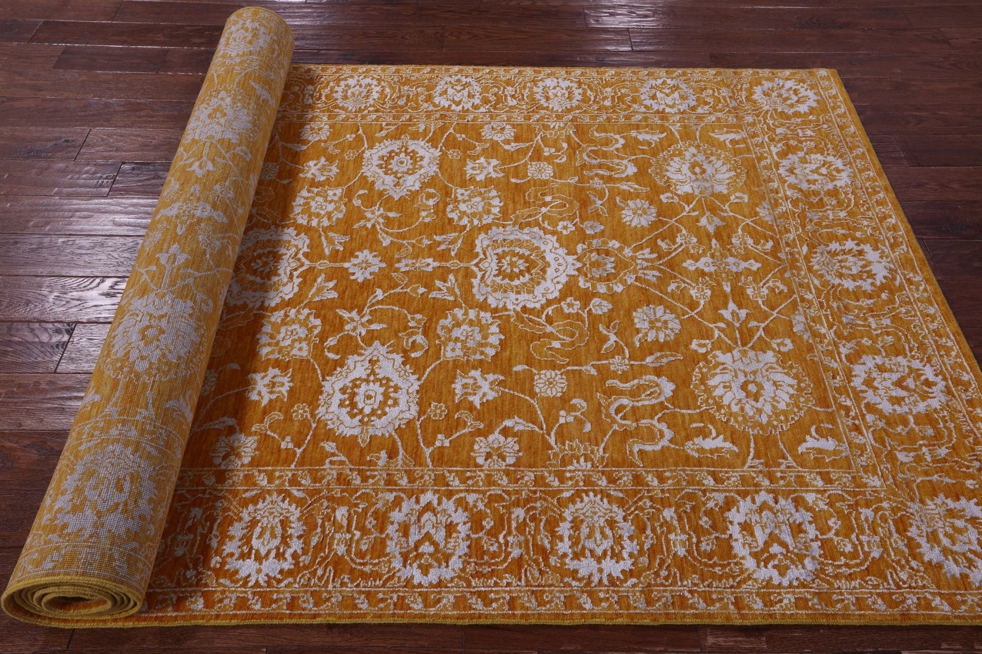 Persian Tabriz Hand Knotted Wool & Silk Rug - 5' 1" X 12' 1" - Golden Nile