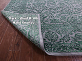 Grey Persian Tabriz Handmade Wool & Silk Rug - 9' 1" X 16' 2" - Golden Nile