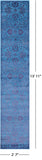 Blue Persian Tabriz Hand Knotted Wool & Silk Runner Rug - 2' 7" X 13' 11" - Golden Nile