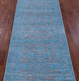 Grey Persian Tabriz Handmade Wool & Silk Runner Rug - 2' 6" X 10' 1" - Golden Nile