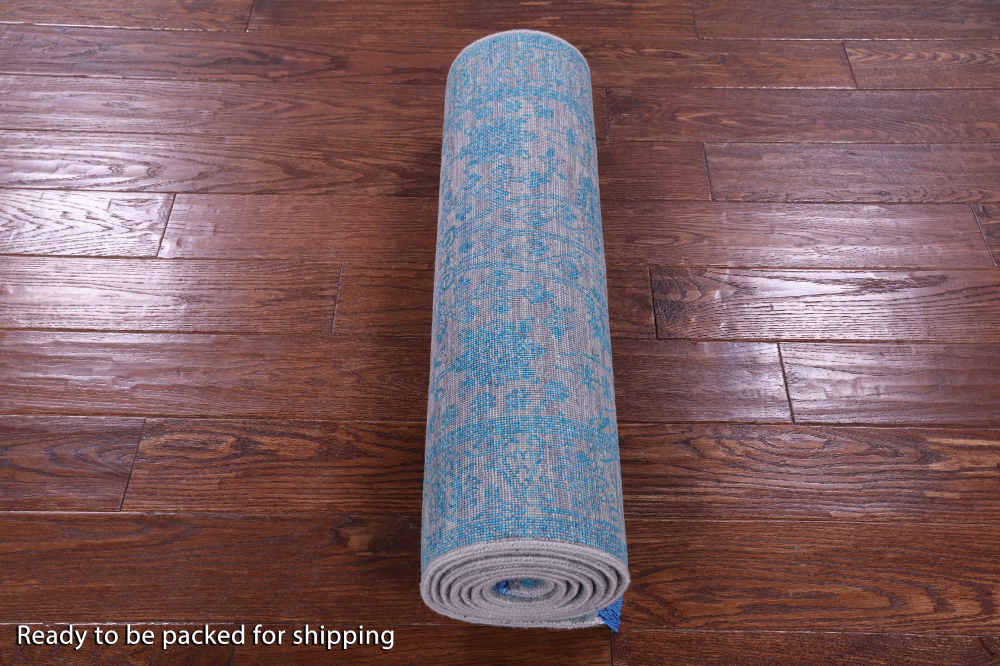 Grey Persian Tabriz Handmade Wool & Silk Runner Rug - 2' 6" X 10' 1" - Golden Nile