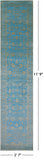 Blue Persian Tabriz Hand Knotted Wool & Silk Runner Rug - 2' 7" X 11' 9" - Golden Nile