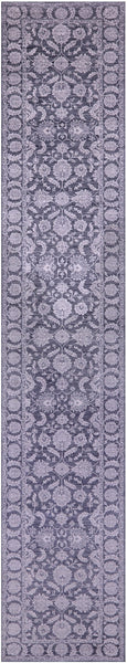 Grey Persian Tabriz Hand Knotted Wool & Silk Runner Rug - 2' 6" X 14' 1" - Golden Nile
