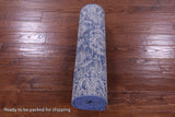 Blue Persian Tabriz Hand Knotted Wool & Silk Runner Rug - 2' 7" X 11' 11" - Golden Nile
