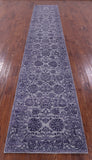 Grey Persian Tabriz Handmade Wool & Silk Runner Rug - 2' 7" X 14' 3" - Golden Nile