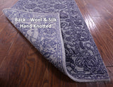 Grey Persian Tabriz Handmade Wool & Silk Runner Rug - 2' 7" X 14' 3" - Golden Nile