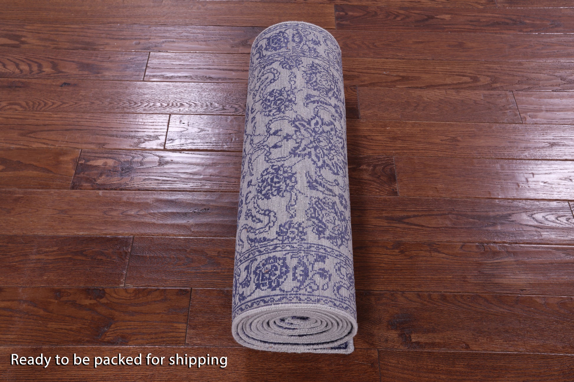Grey Persian Tabriz Handmade Wool & Silk Runner Rug - 2' 7" X 14' 3" - Golden Nile