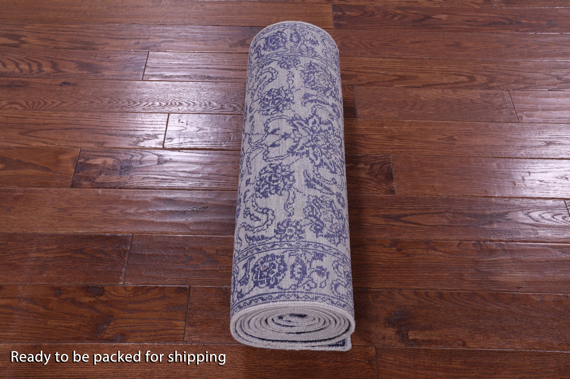 Grey Persian Tabriz Handmade Wool & Silk Runner Rug - 2' 7" X 14' 3" - Golden Nile