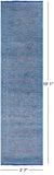 Grey Persian Tabriz Hand Knotted Wool & Silk Runner Rug - 2' 7" X 10' 1" - Golden Nile