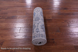 Grey Persian Tabriz Hand Knotted Wool & Silk Runner Rug - 2' 7" X 10' 2" - Golden Nile