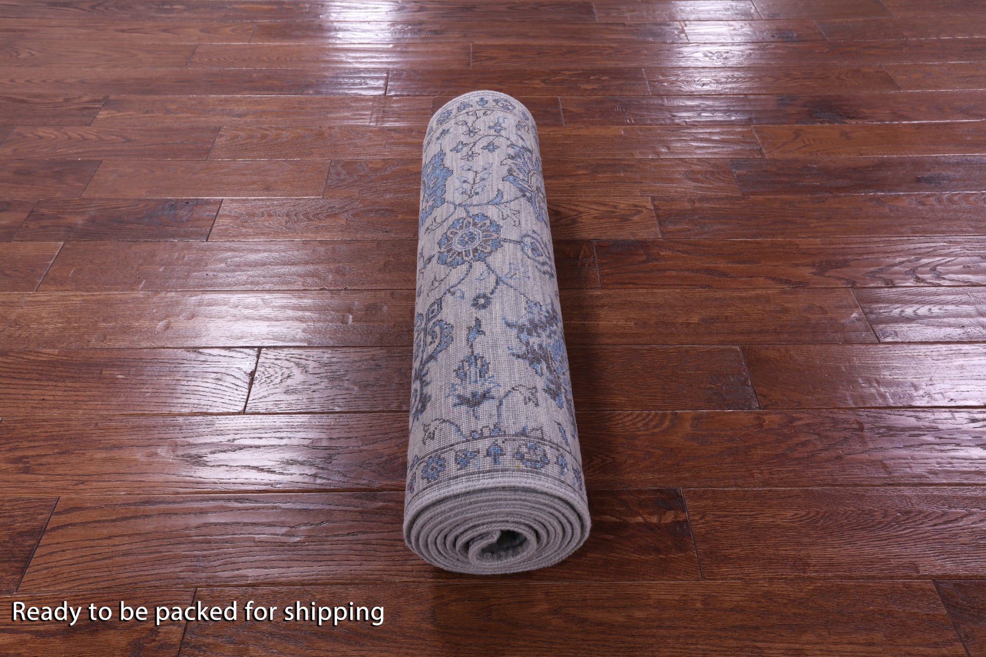 Grey Persian Tabriz Hand Knotted Wool & Silk Runner Rug - 2' 7" X 10' 2" - Golden Nile