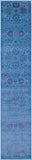 Blue Persian Tabriz Hand Knotted Wool & Silk Runner Rug - 2' 8" X 14' 0" - Golden Nile