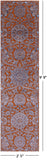 Orange Persian Tabriz Hand Knotted Wool & Silk Runner Rug - 2' 5" X 9' 9"