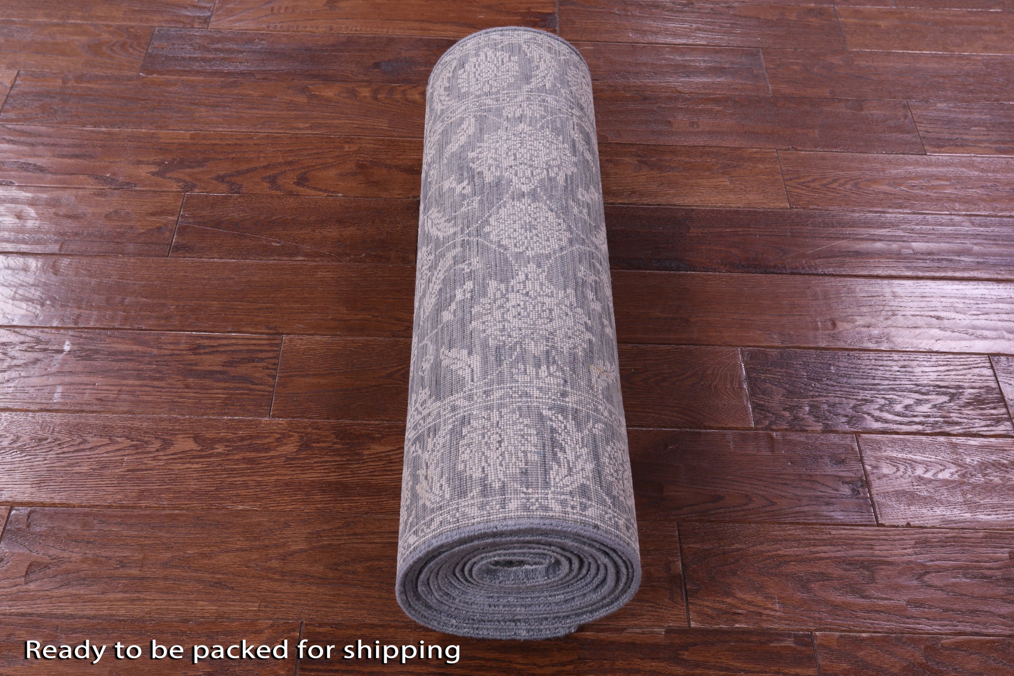 Grey Persian Tabriz Hand Knotted Wool & Silk Runner Rug - 2' 6" X 14' 2" - Golden Nile