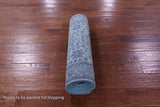 Blue Persian Tabriz Hand Knotted Wool & Silk Runner Rug - 2' 7" X 10' 2" - Golden Nile