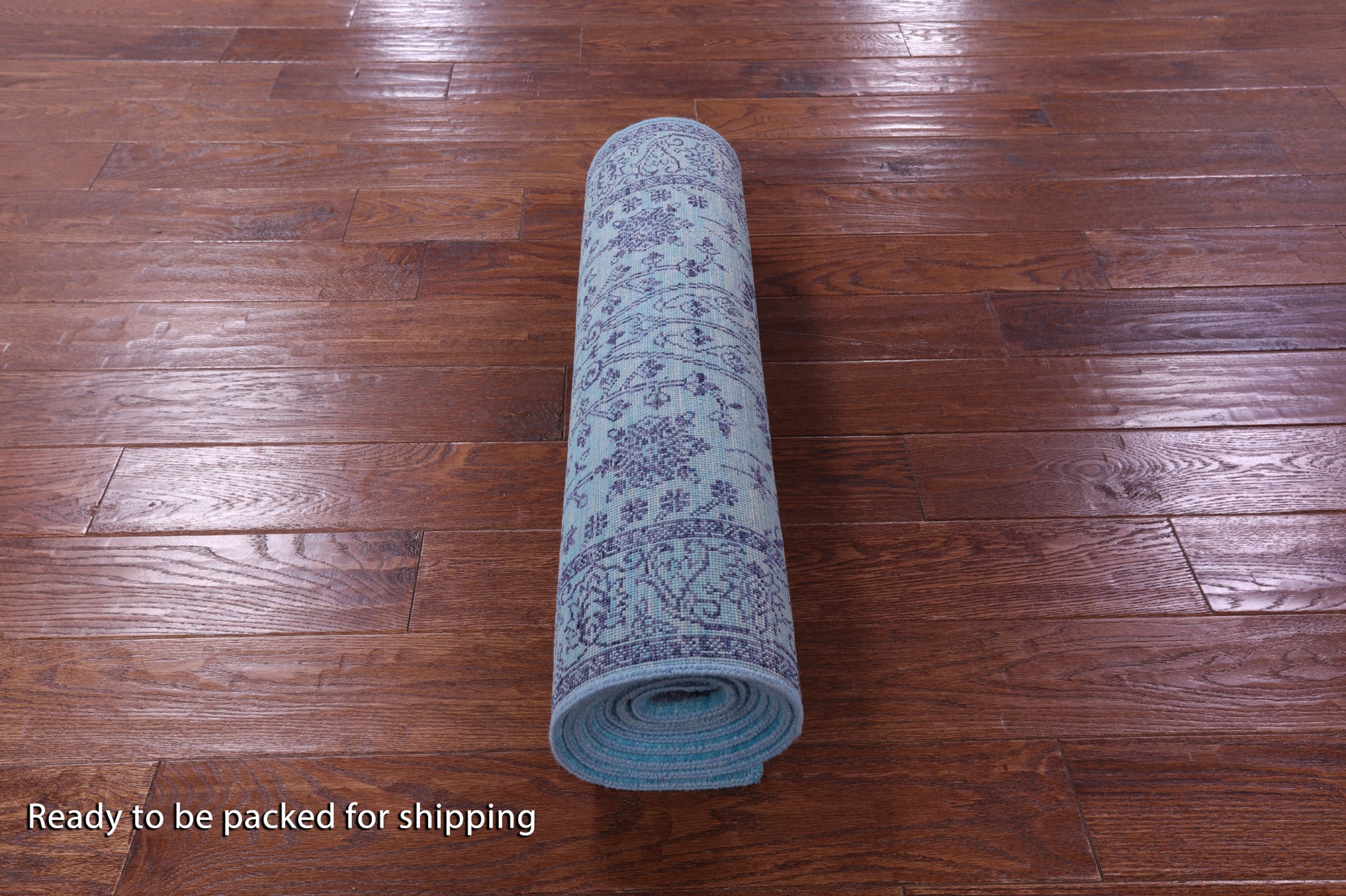 Blue Persian Tabriz Hand Knotted Wool & Silk Runner Rug - 2' 7" X 10' 2" - Golden Nile