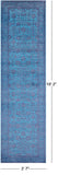 Blue Persian Tabriz Hand Knotted Wool & Silk Runner Rug - 2' 7" X 10' 2" - Golden Nile