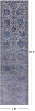Grey Persian Tabriz Hand Knotted Wool & Silk Runner Rug - 2' 8" X 10' 2"