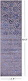 Grey Persian Tabriz Hand Knotted Wool & Silk Runner Rug - 2' 8" X 10' 2" - Golden Nile