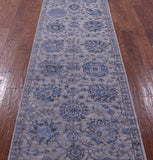 Grey Persian Tabriz Hand Knotted Wool & Silk Runner Rug - 2' 8" X 10' 2" - Golden Nile