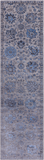 Grey Persian Tabriz Hand Knotted Wool & Silk Runner Rug - 2' 8" X 10' 2"