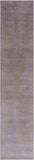 Grey Persian Tabriz Hand Knotted Wool & Silk Runner Rug - 2' 5" X 11' 11" - Golden Nile
