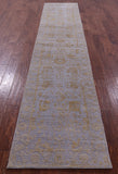 Grey Persian Tabriz Hand Knotted Wool & Silk Runner Rug - 2' 5" X 11' 11" - Golden Nile