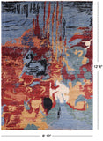 Abstract Modern Handmade Wool Area Rug - 8' 10" X 12' 6" - Golden Nile