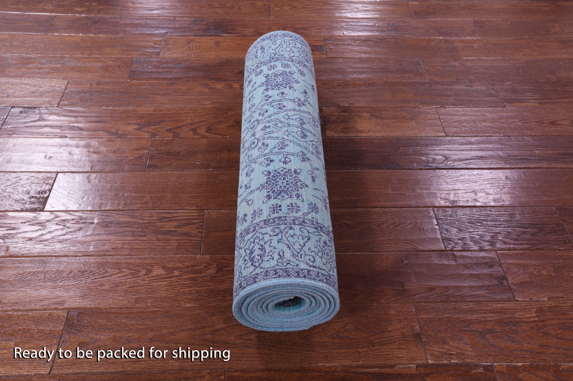 Blue Persian Tabriz Hand Knotted Wool & Silk Runner Rug - 2' 7" X 10' 2" - Golden Nile